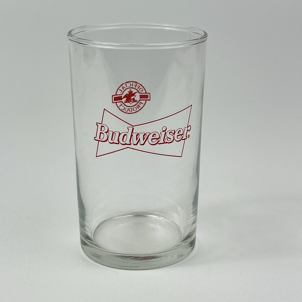 Budweiser Half Pint Glass Beer‎ Tumbler 6" Tall Bow Tie Logo